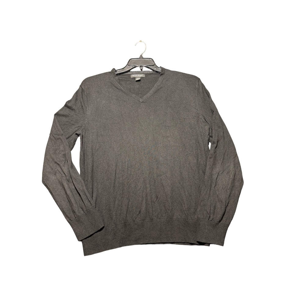 Banana Republic Sweater Mens Large Black Excellent‎ Silk Cotton Cashmere V-Neck